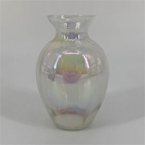 Crowning Touch Collection Iridescent Glass Miniature Bottle Vase, 5" Small
